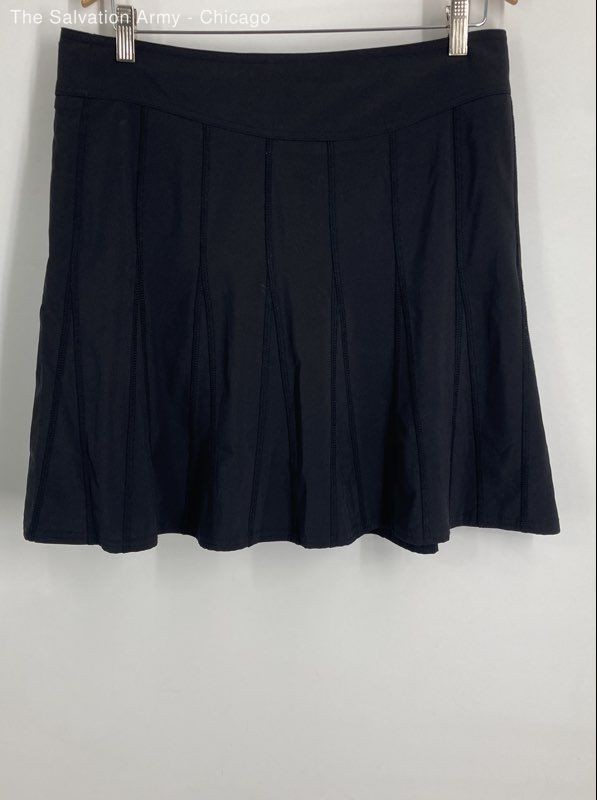 Athleta Womens Black Side Zip Comfort Activewear Mini Skort Size 10