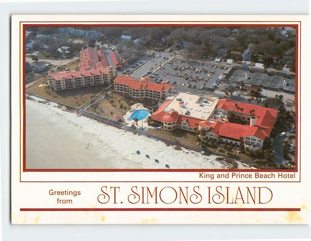 Postcard King and Prince Beach Hotel Greetings from St. Simons Island GA USA