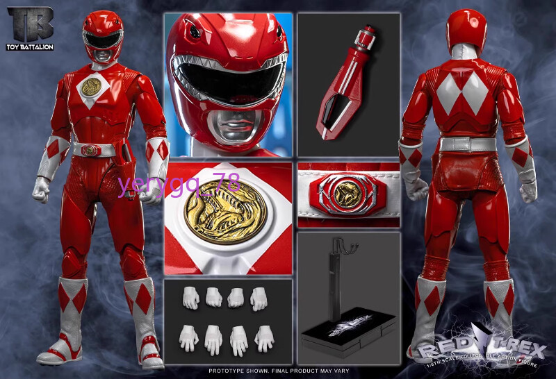 In Stock Toys Battalion Power Rangers Red Pterosaur Tb017 1/6 Action Figure New