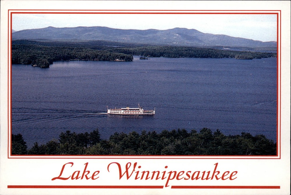 Mount Washington ferry Lake Winnipesaukee New Hampshire aerial view  ~ postcard