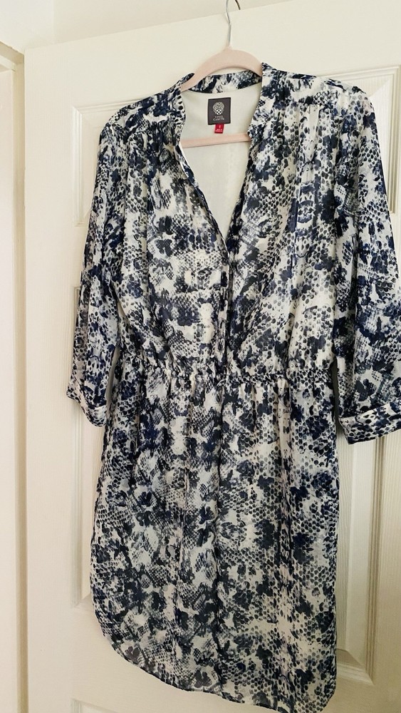 Vince Camuto Cheetah Print Dress Long Sleeve w String Belt/ Sz 8/ Beautiful!