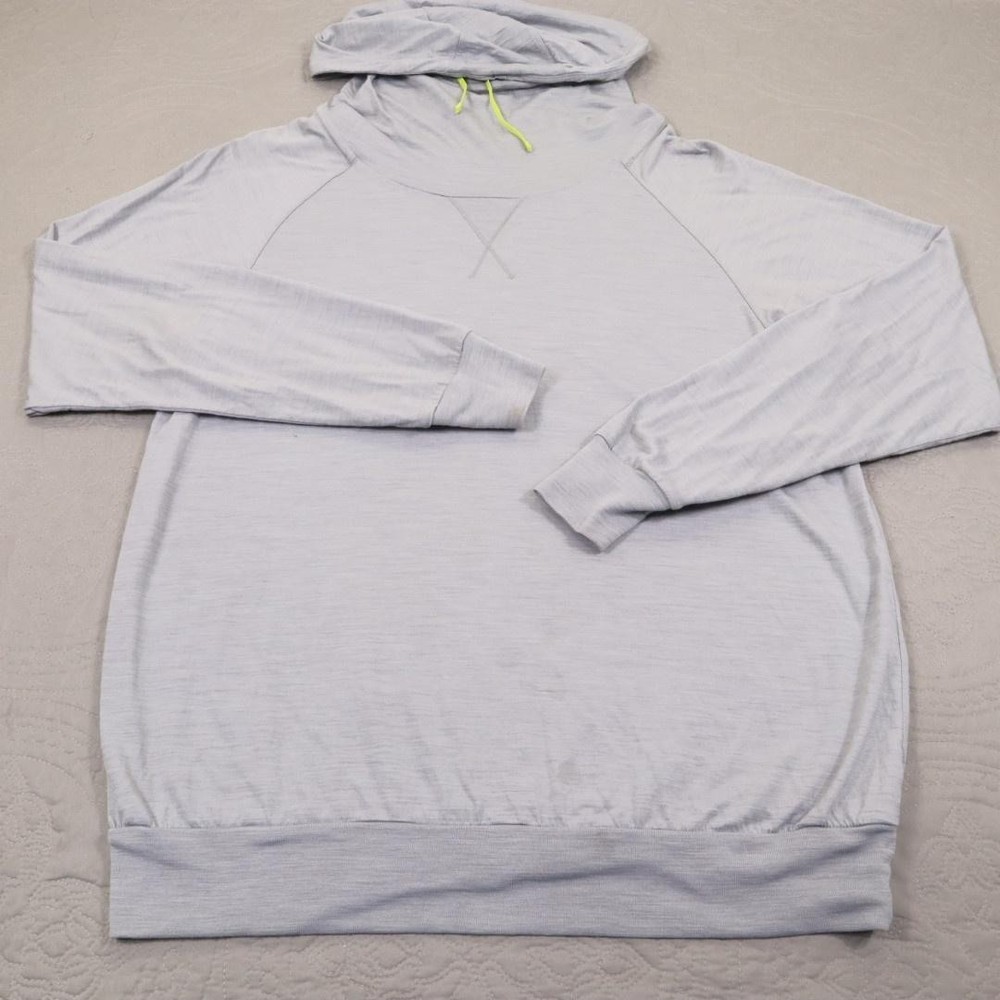 Icebreaker Cool-Lite Hoodie Sweatshirt Womens Large Gray Merino Lightweight
