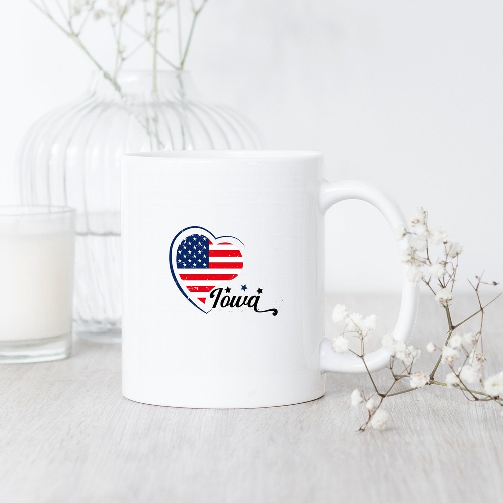 Iowa Heart Flag Iowa Mug Iowa Gift Iowa Flag Iowa Pride Iowa Travel Iowa Coffee
