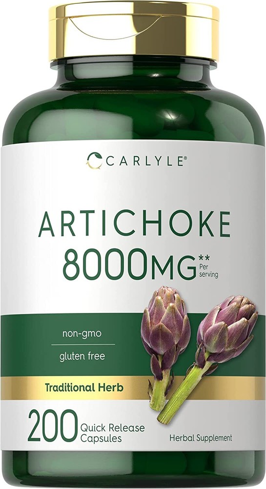 Artichoke Extract 8000mg | 200 Capsules | Non-GMO & Gluten Free | by Carlyle