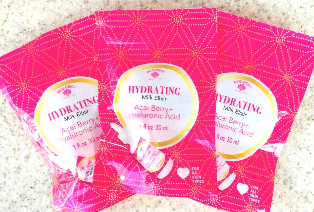 3 Bolero ACAI BERRY + HYALURONIC ACID Hydrating MILK ELIXIR 1oz Set of 3-image