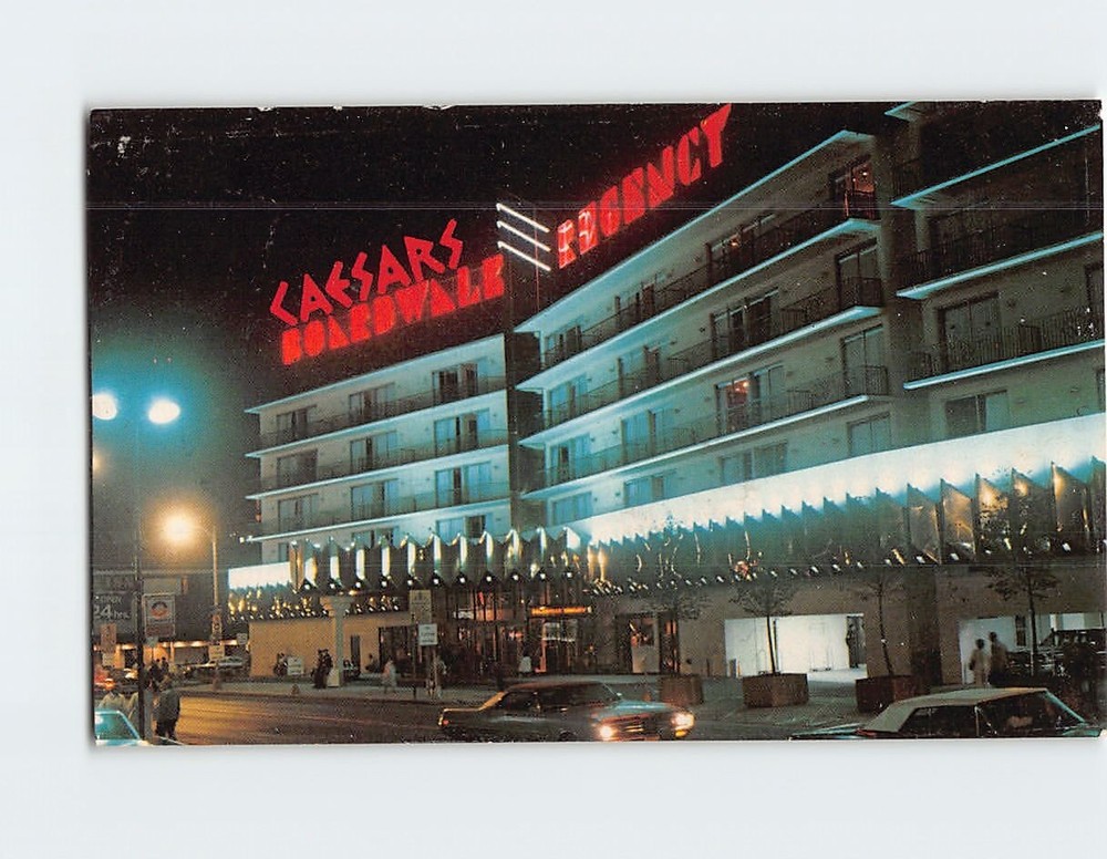 Postcard Night View Caesars Boardwalk Regency Hotel & Casino Atlantic City NJ
