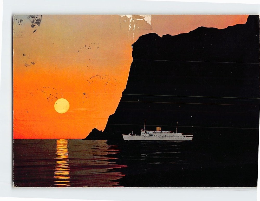 Postcard The midnight sun at North Cape Norway