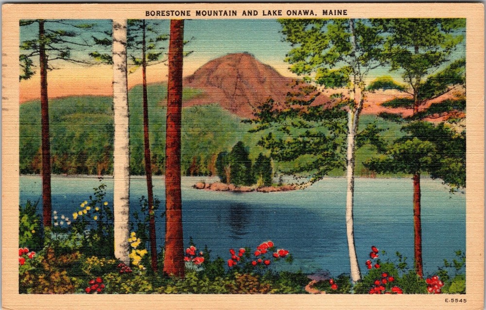 ME-Maine, Borestone Mountain, Lake Onawa, Vintage Postcard