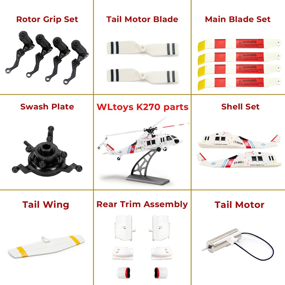Original Replacement Parts for WLtoys K270 Helicopter, Accessory Parts