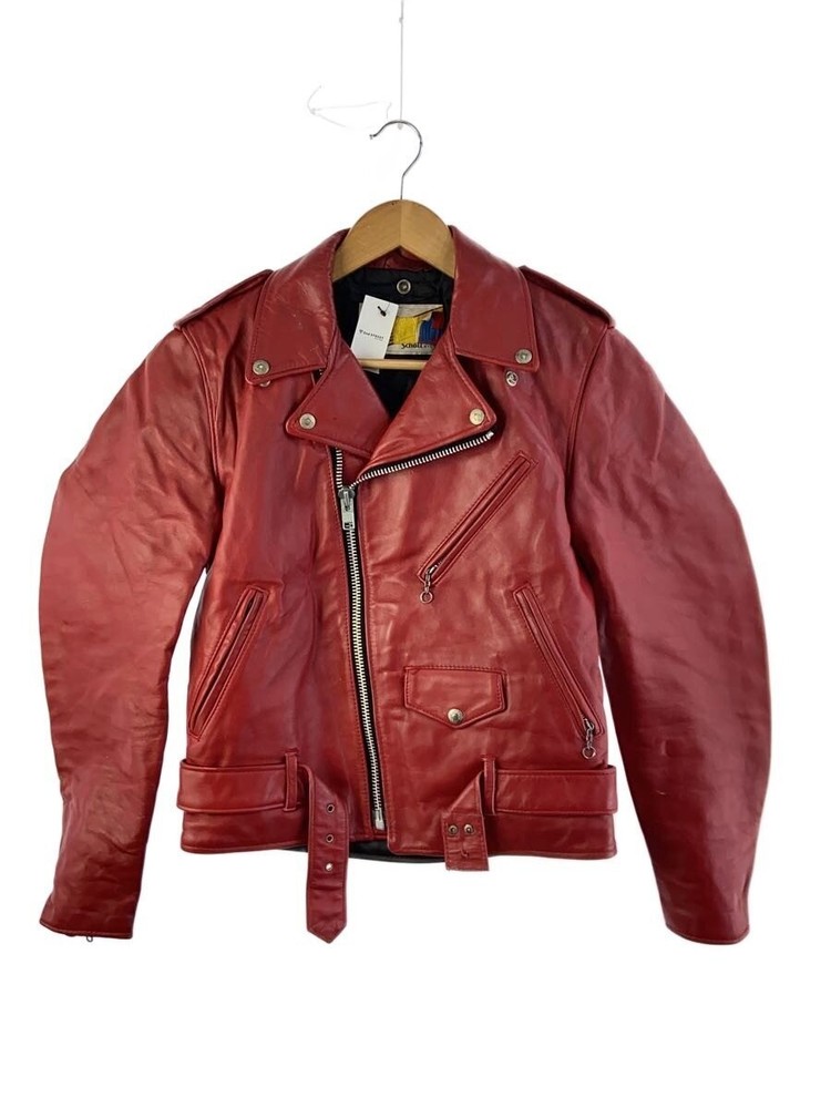 Schott Double Riders Jacket/34/Sheep Leather/Red/Plain 3480
