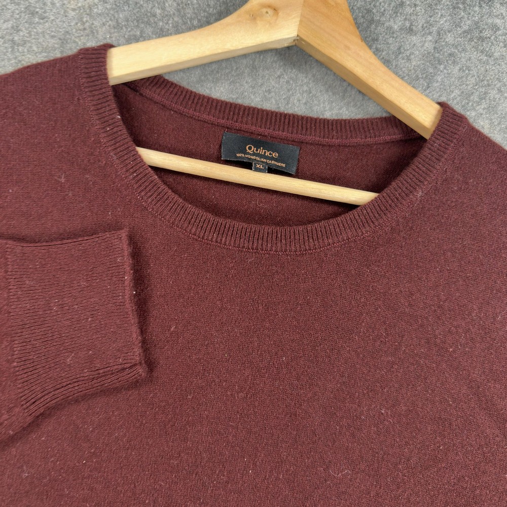 Quince Sweater Womens XL Burgundy 100% Mongolian Cashmere Crewneck Pullover Knit