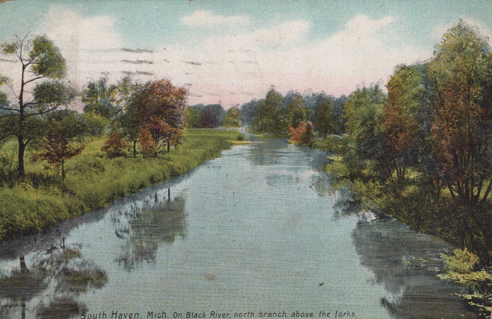 South Haven MI Michigan ~  On Black River, north branch above the forks 1910