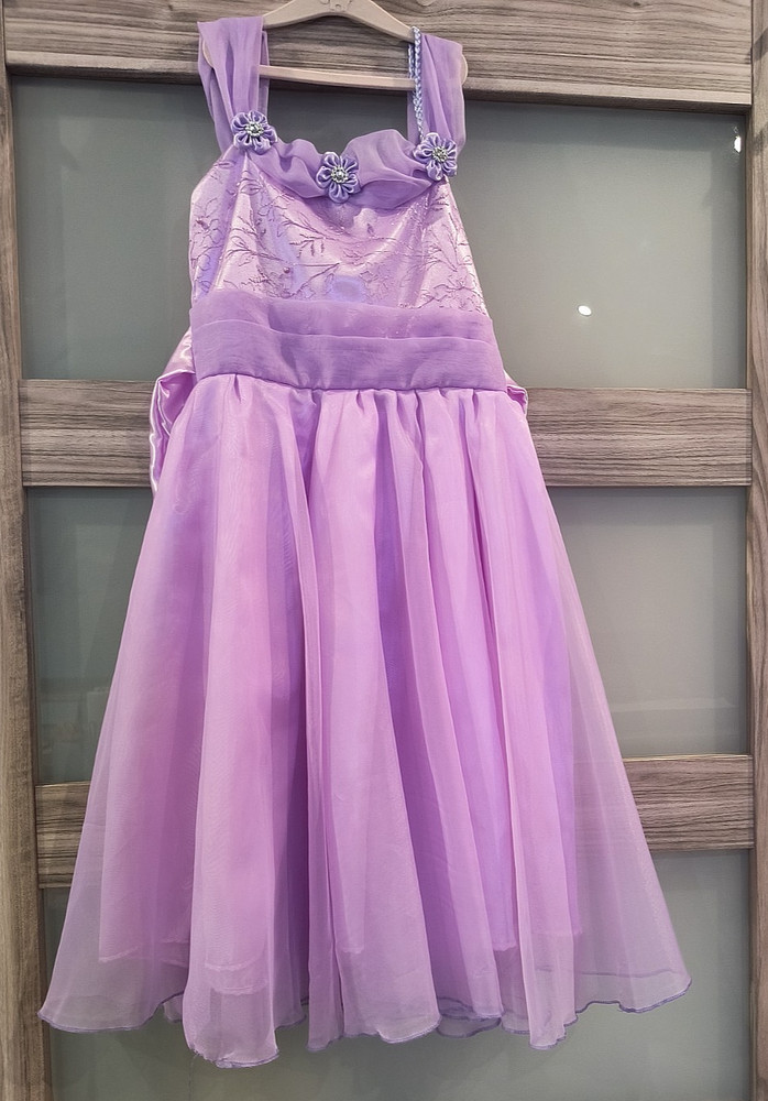 Girls Princess Pageant Dress Lavender Purple Tulle Formal Flower Girl Gown Size