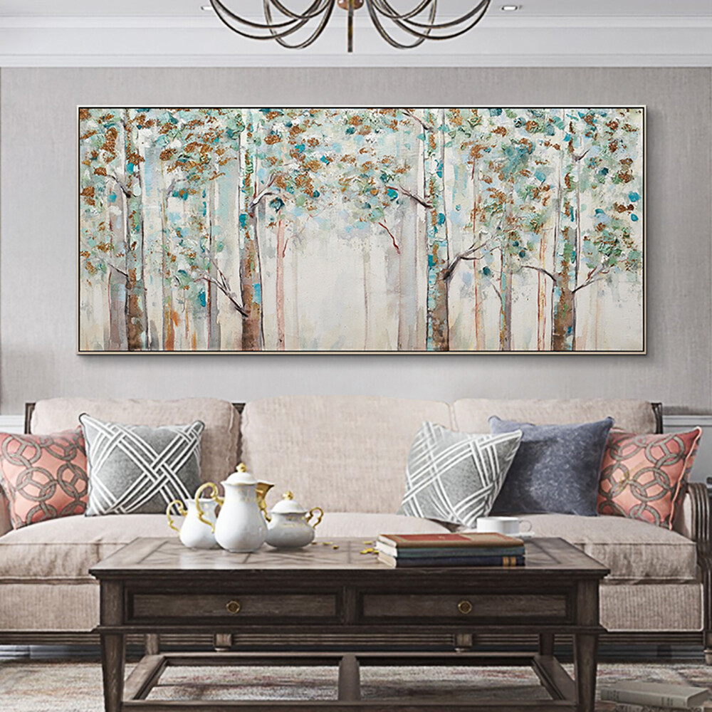 Abstract Tree Hand Painted Oil Painting Knife Paintings On Canvas Handmade Wall