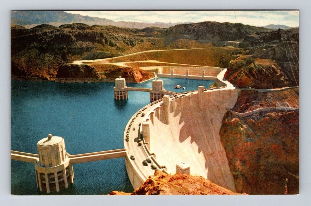 Boulder City NV-Nevada, Hoover Dam, Antique, Vintage Souvenir Postcard