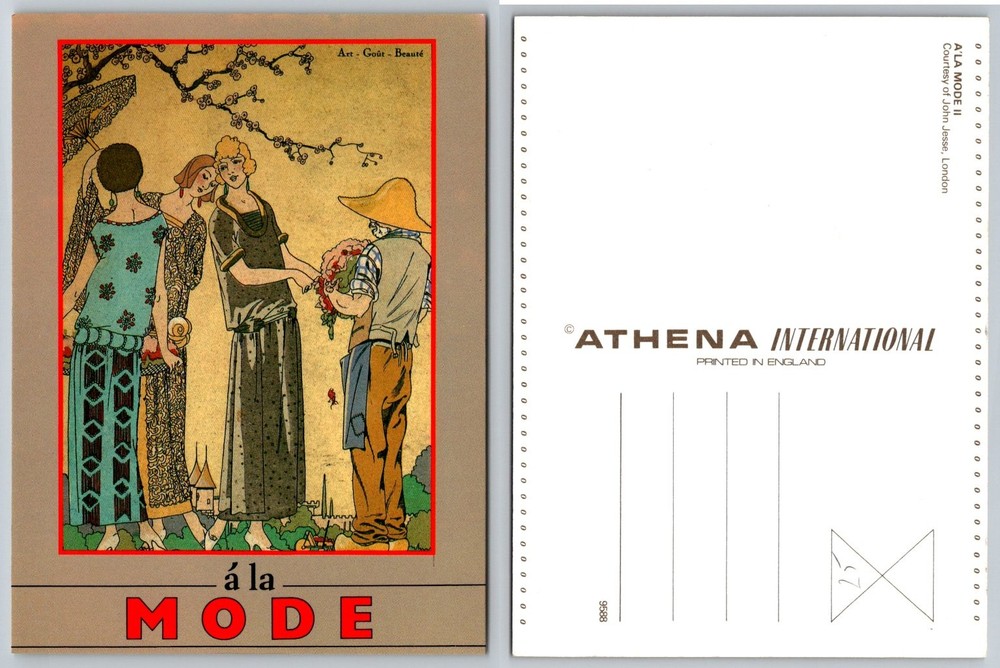 Art Deco Fashion à la Mode Postcard Athena International 1920s Style Print