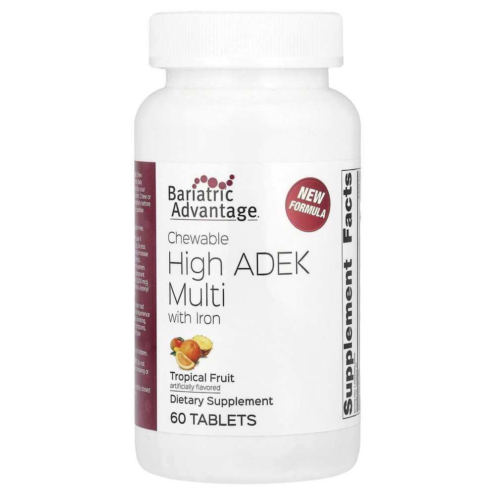 Chewable High ADEK with Iron - for Bariatric Patients - High Potency A, D, E ...