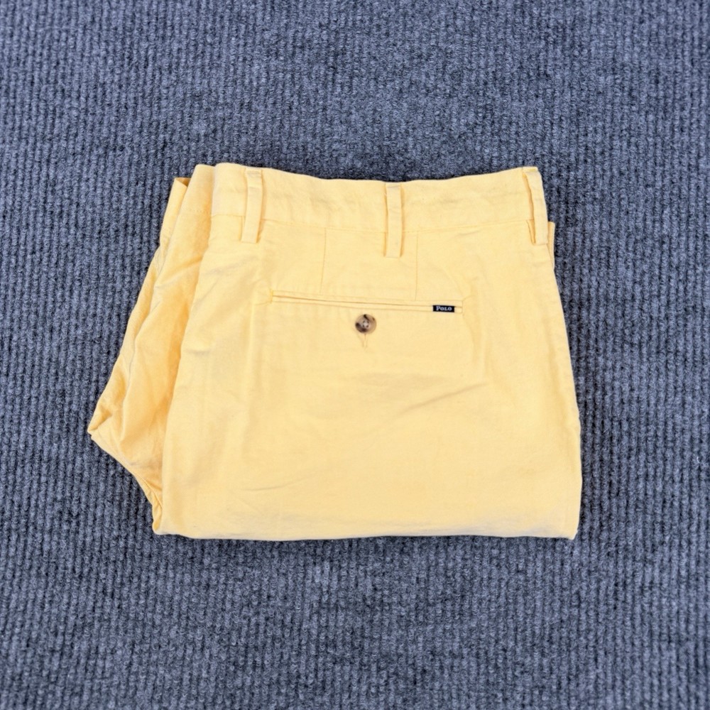 Polo Ralph Lauren Classic Fit Chino Shorts Men's 38 Yellow Preppy Pony Cotton