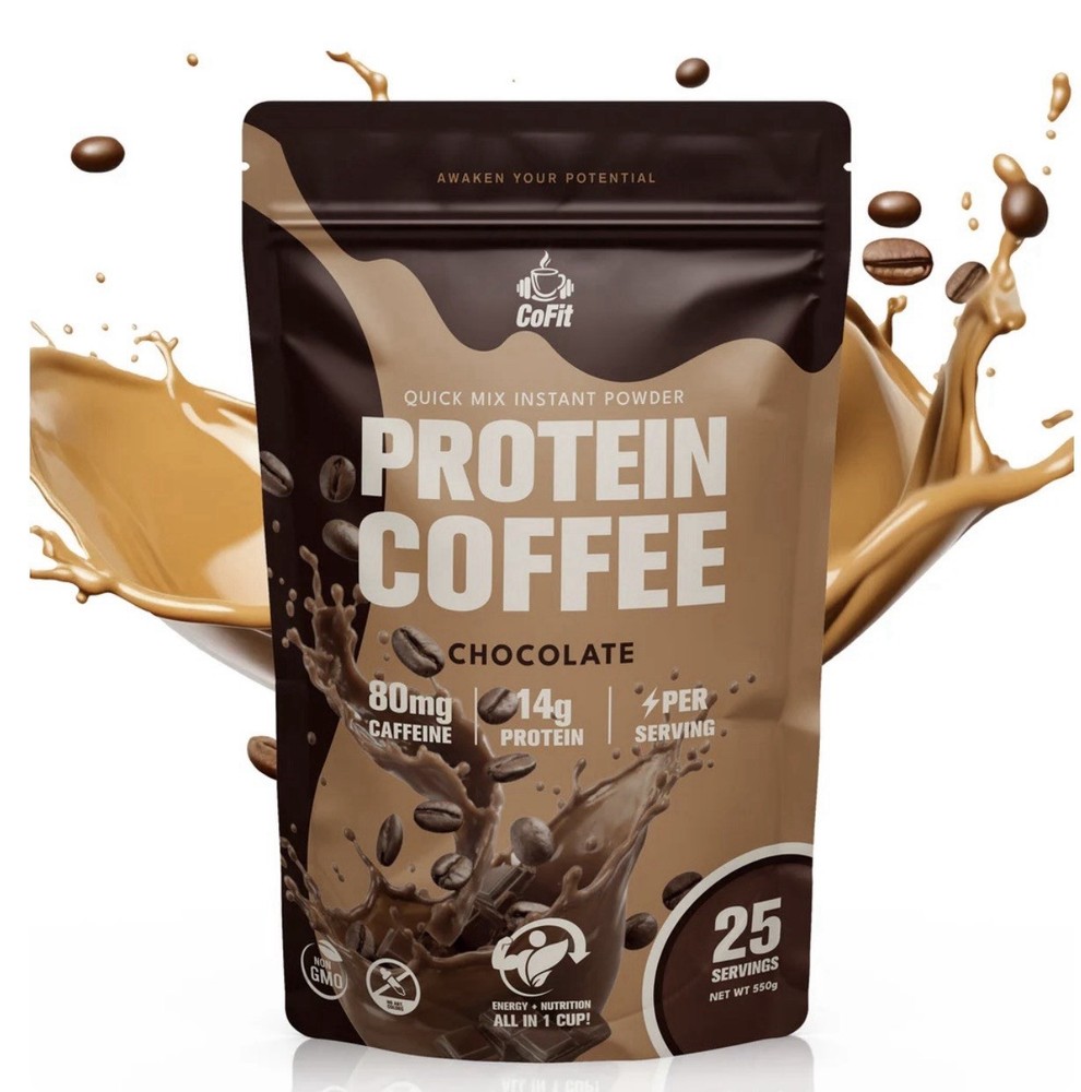 CoFit Protein Coffee - Chocolate - 80mg Caffeine, 14g Protein Per Serving