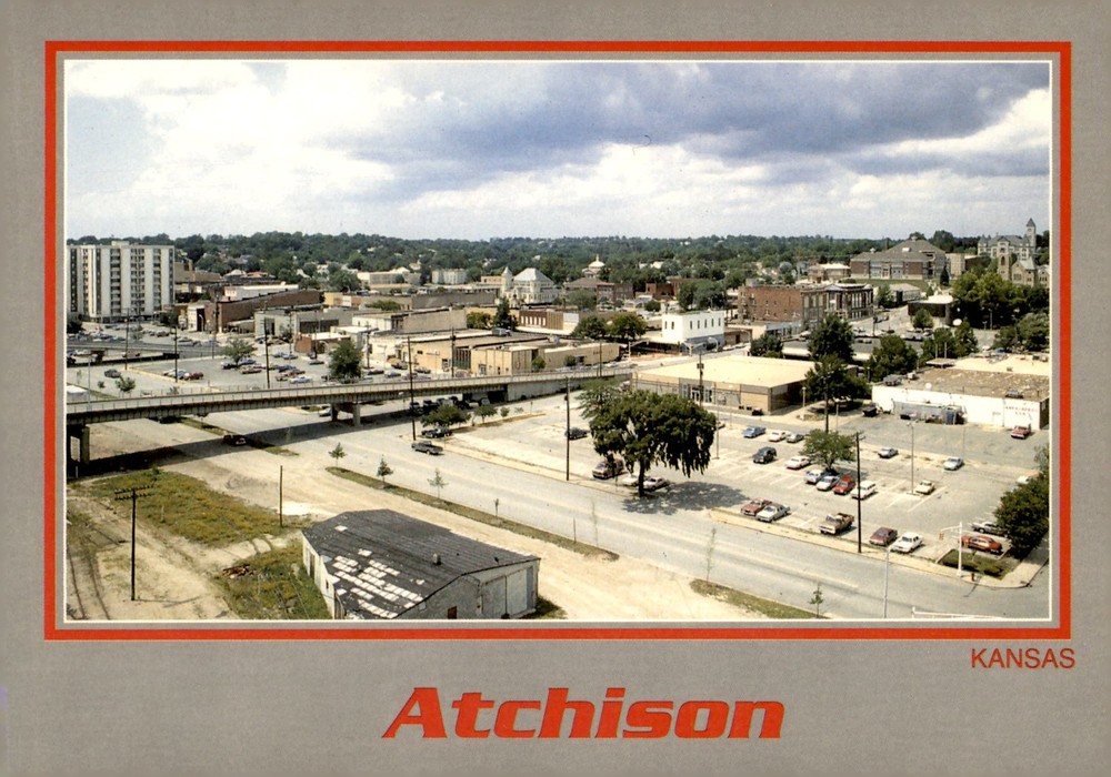 Atchison, Skyline, Kansas, 1854, History, Rick Metzger, Dunlap, Photo Postcard