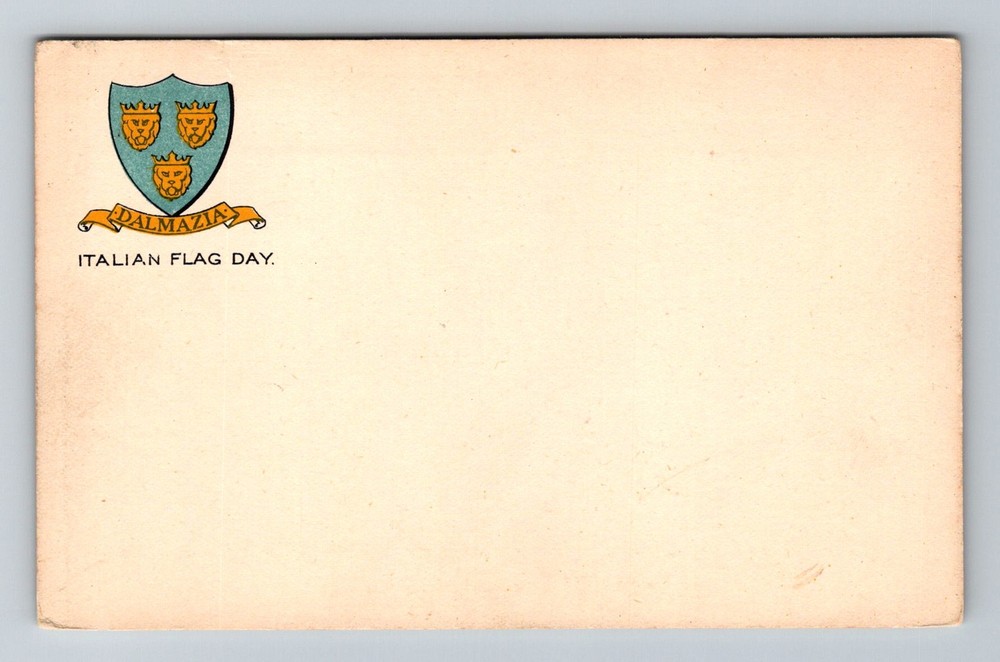 Italy- Italian Dalmazia Flag Day Mailing Card Postal Old PC Vintage Postcard