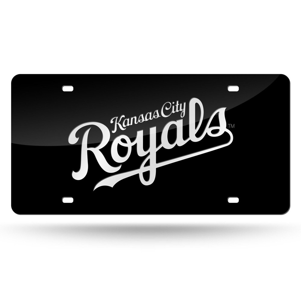 Kansas City Royals Premium Laser Tag License Plate, Black Mirrored Acrylic...