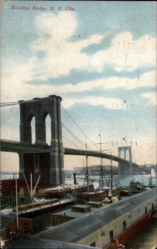 Brooklyn Bridge New York City vintage postcard k296