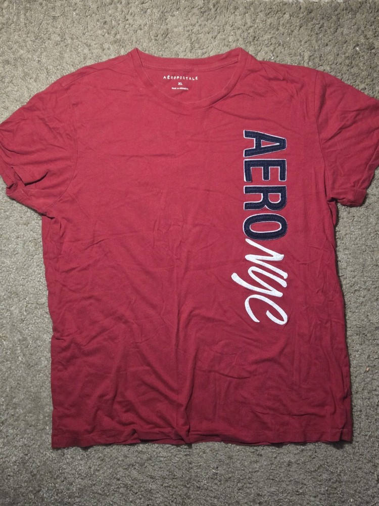 Aeropostale Red Graphic Logo T-Shirt XL 100% Cotton Crew Neck Style 3338 Men