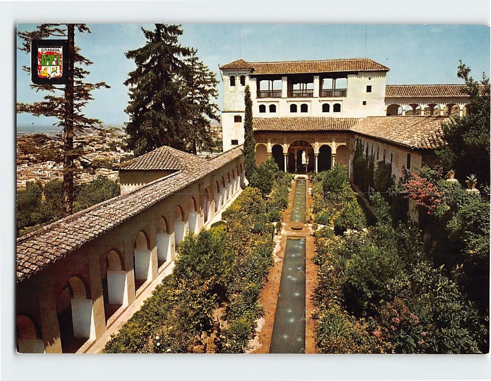 Postcard Courtyard of the Acequia Generalife Granada Spain