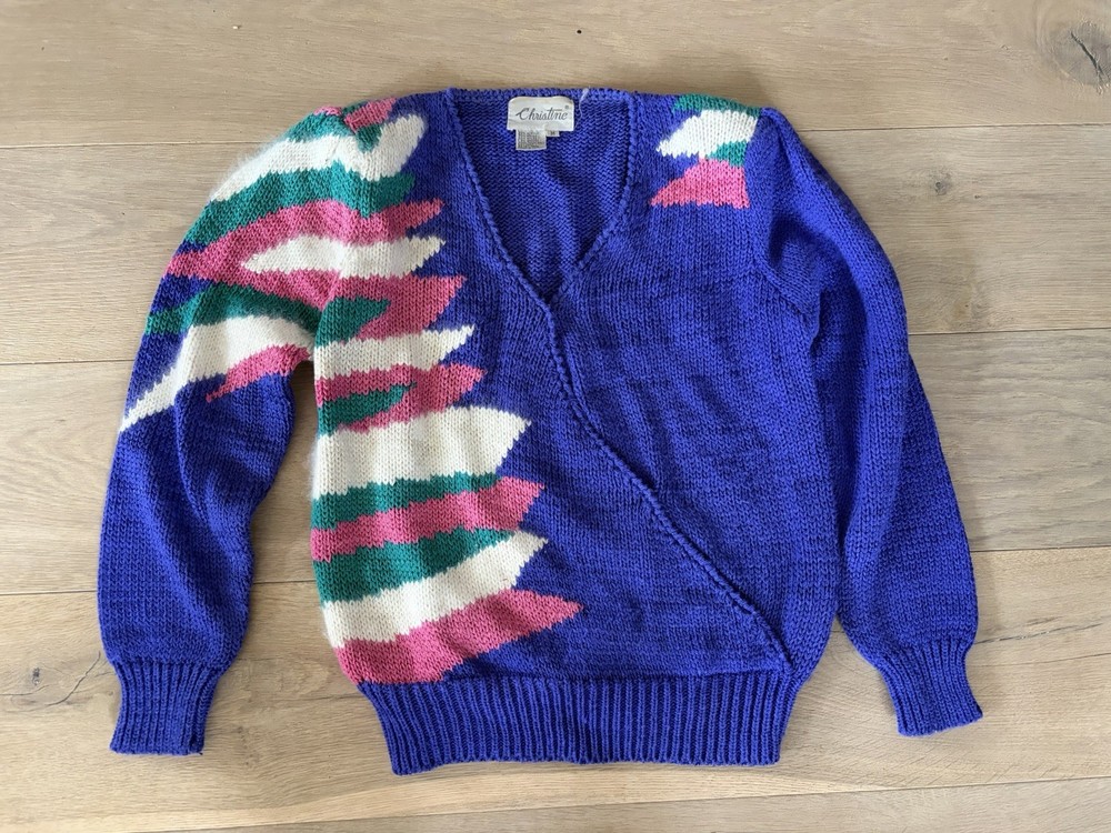 80s Vintage geometric sweater shoulder pads - medium