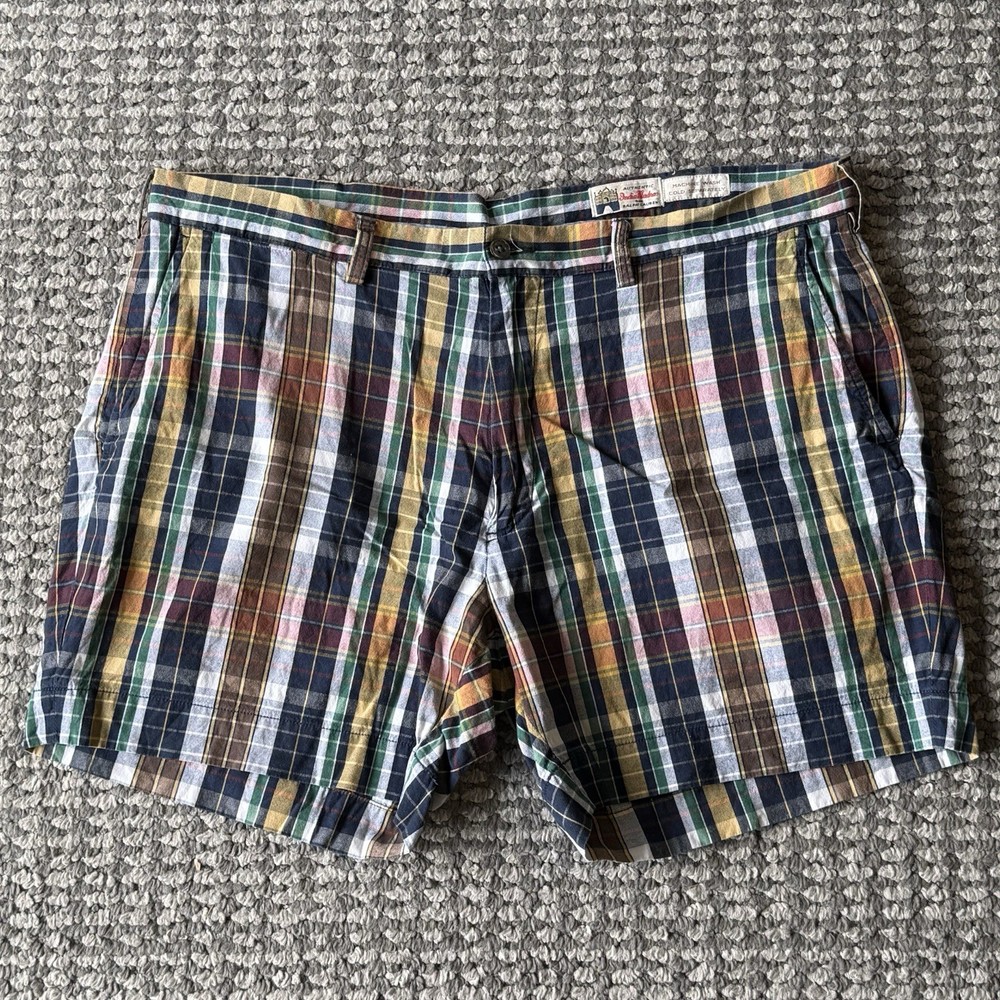 Polo Ralph Lauren Madras Plaid Shorts Men 38 Classic Fit 6” Preppy Cotton