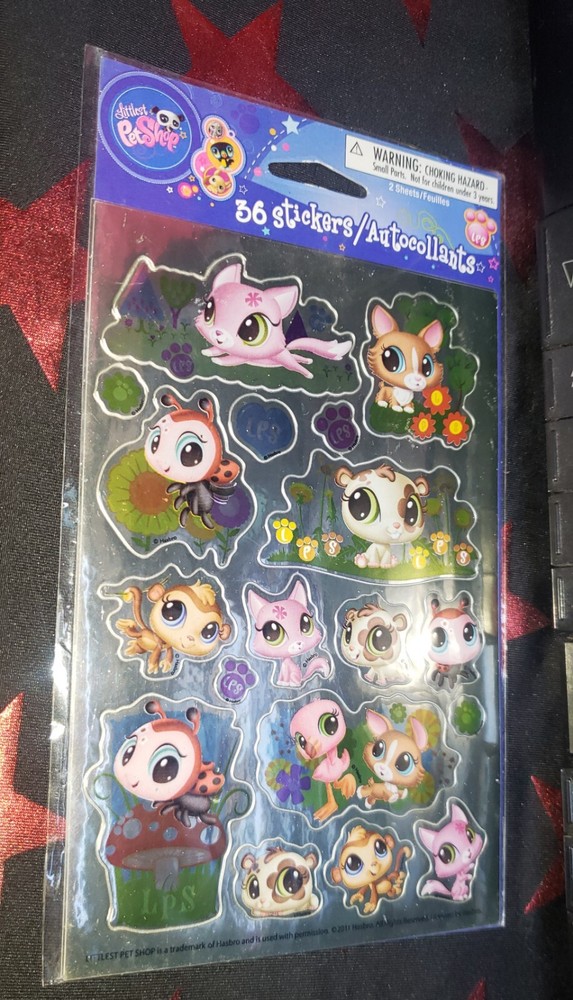 VERY CUTE & HTF! 2011 LITTLEST PET SHOP Set of Foil Sticker Sheets! NEW!