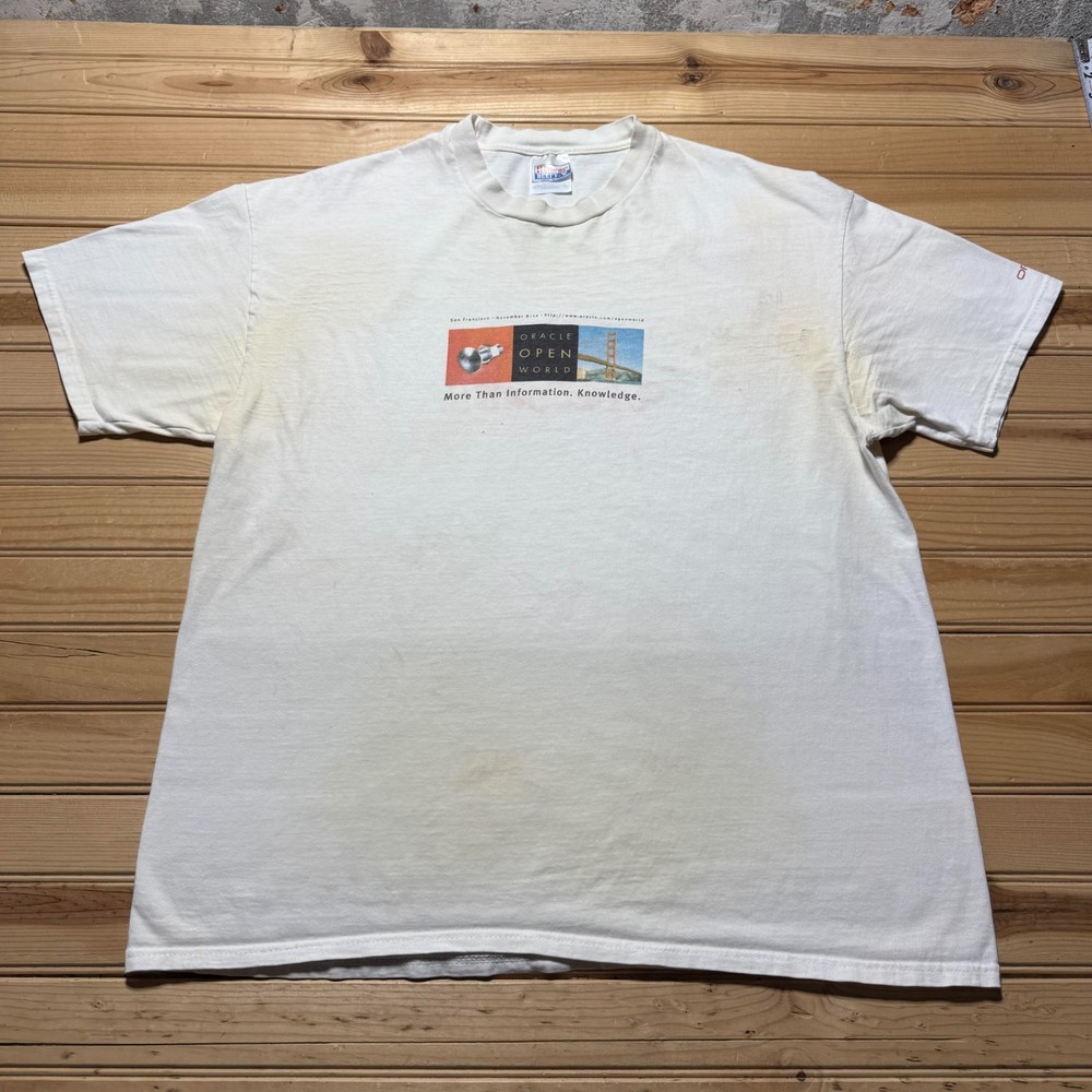 Vintage 90s Oracle 8i Open World Internet Database San Francisco T-Shirt Size XL