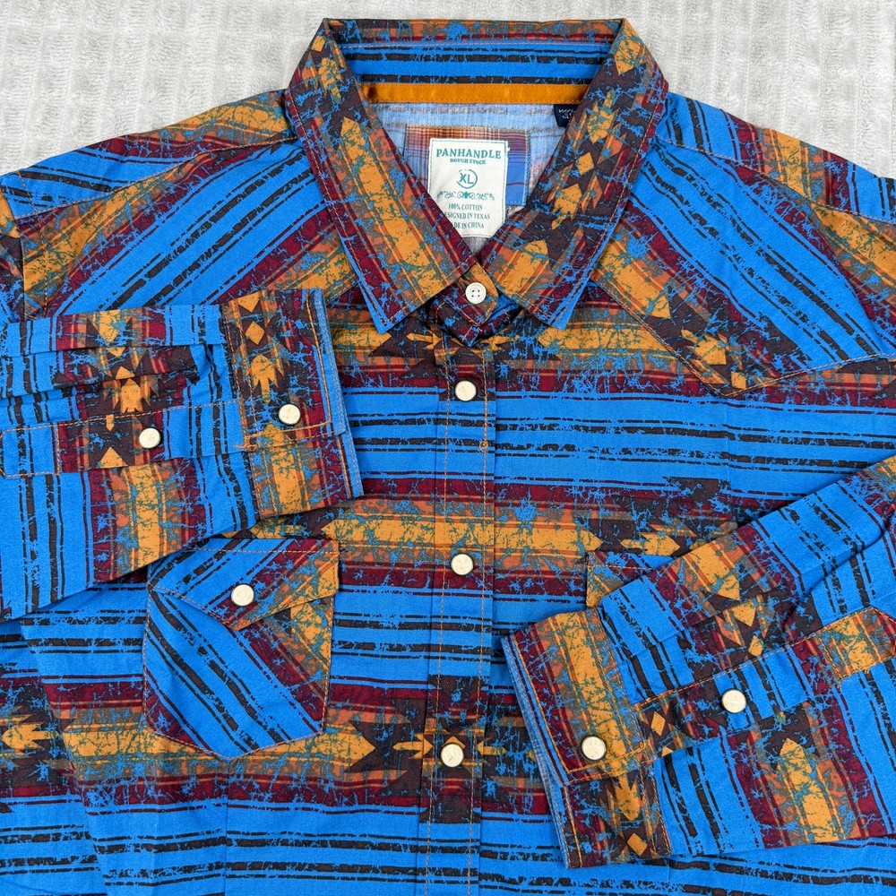 Panhandle Rough Stock Button Snap Shirt Women's XL Western Pearl Snap Rodeo