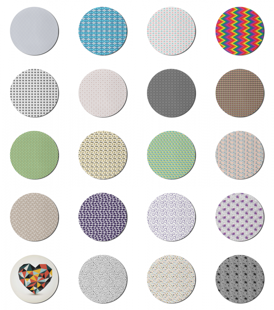 Ambesonne Geometric Items Round Non-Slip Rubber Modern Gaming Mousepad, 8