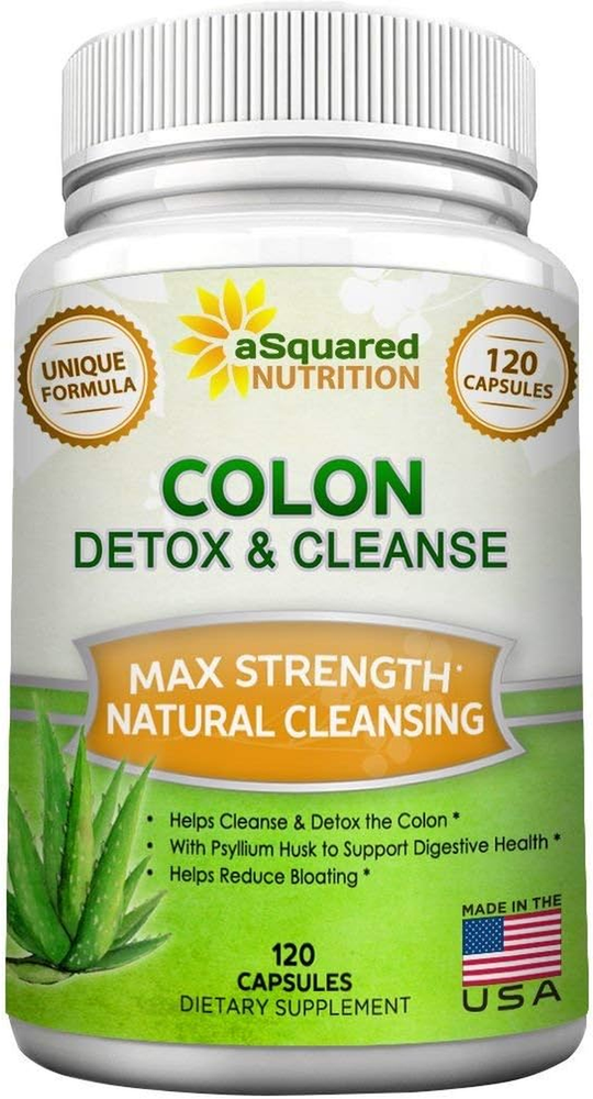 Pure Colon Cleanse for Weight Loss - 120 Capsules, Max Strength, Natural Colon D