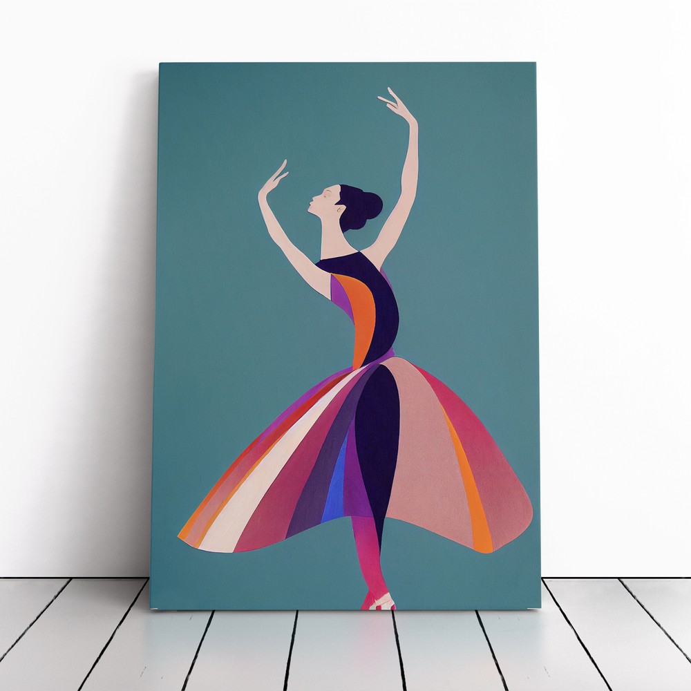 Pop Art Ballerina No.5 Canvas Wall Art Print Framed Picture Home Office Decor