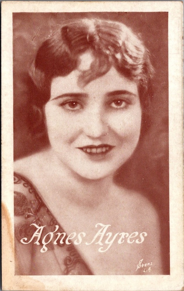Agnes Ayres Silent Film Star RPPC Postcard Evans L.A. 1920s Flapper Era