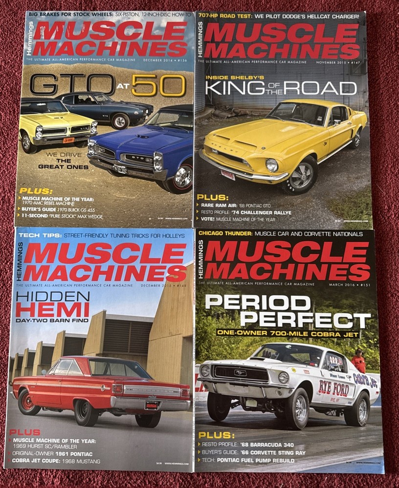 Hemmings Muscle Machines Car Magazine Lot of 4 - 2014 2015 2016