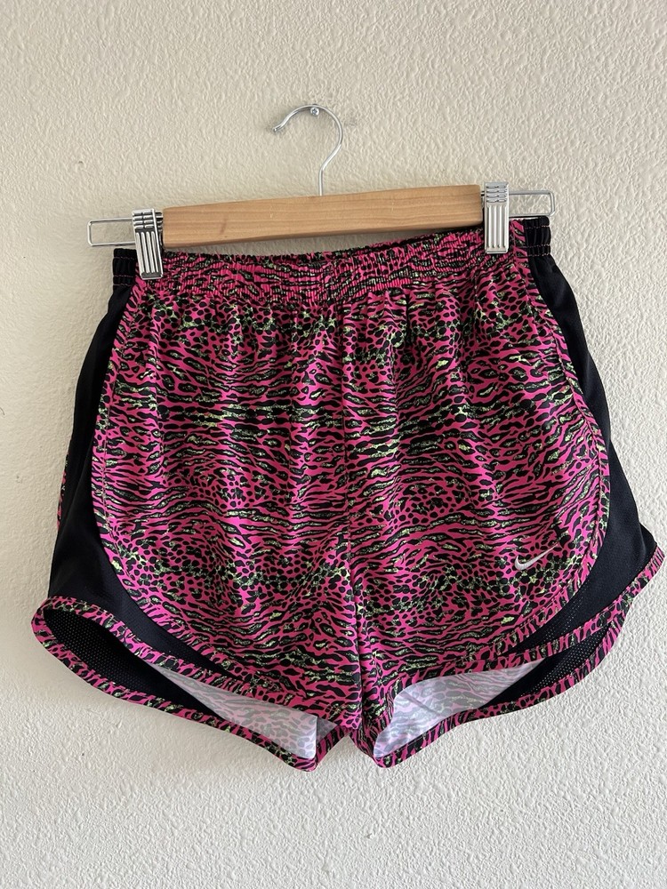 Nike Dri-Fit Leopard Animal Print Running Shorts Women’s Small Athleisure Sporty