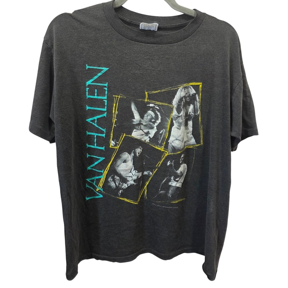 Vintage Van Halen OU812 World Tour Band Tee USA Single Stitch XL Rock Shirt