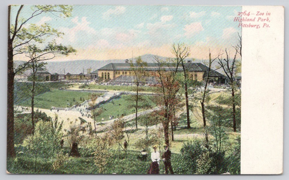 Highland Park Zoo Pittsburg PA Vintage Postcard Souvenir Post Card Co.