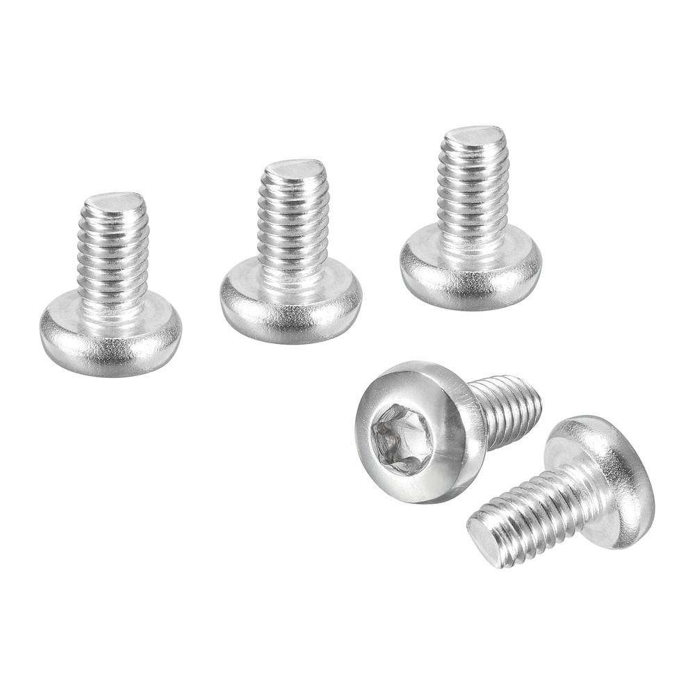 M6x10mm Pan Head Torx Security Screws 40Pack Stainless Steel Silver