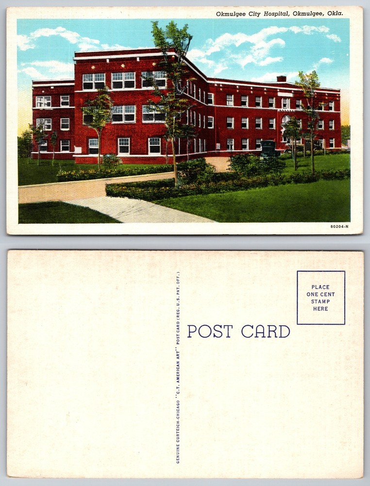 Okmulgee City Hospital Okmulgee Oklahoma Postcard