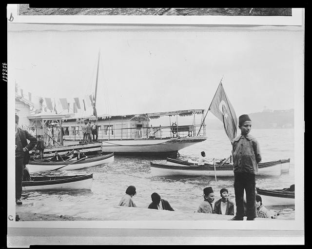 Photo:Istanbul Turkey Sultan's Yacht Stern 1923 Bosphorus Boats Flag