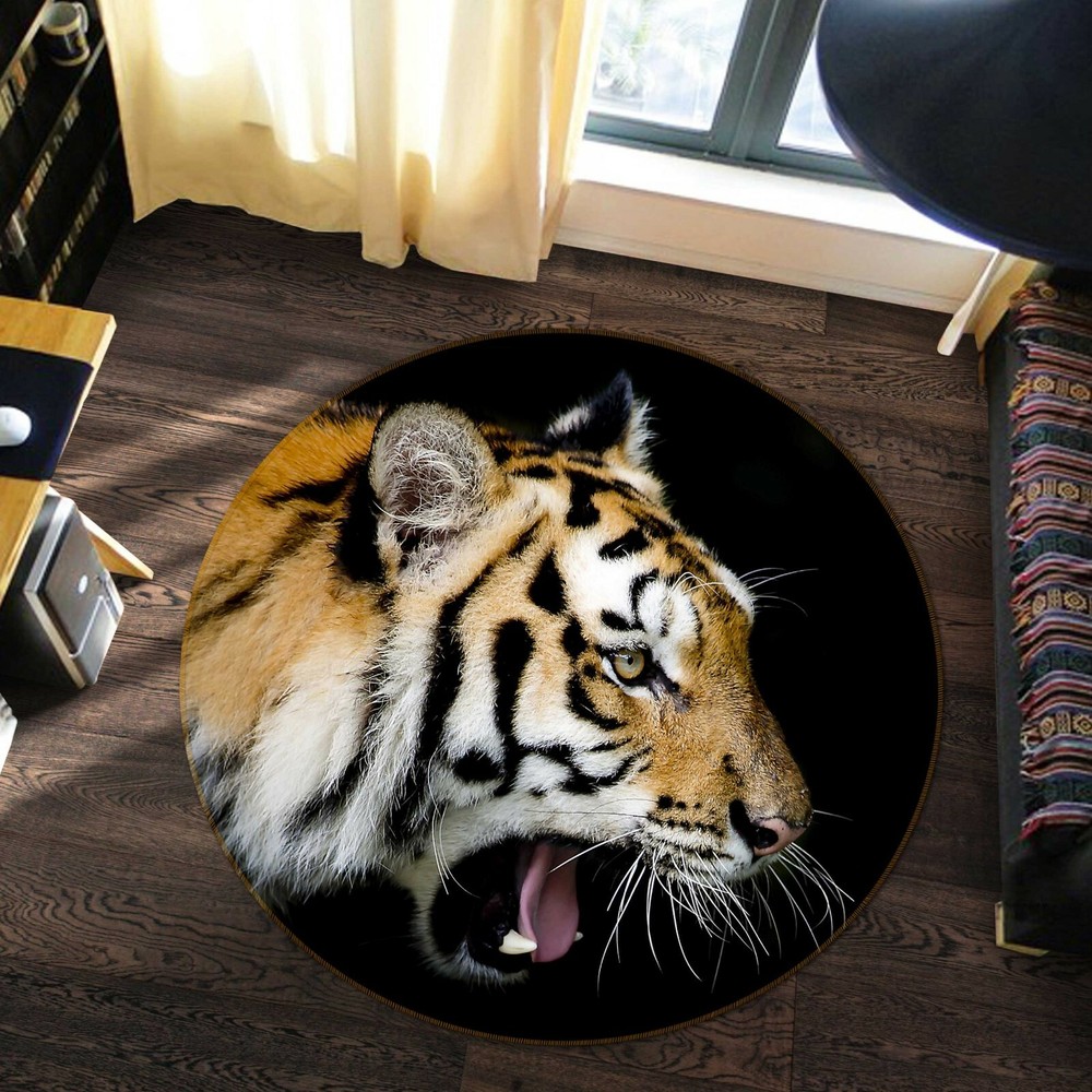 3D Tiger Mouth O1991 Animal Non Slip Rug Mat Elegant Photo Carpet Fay