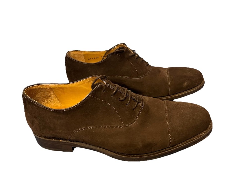Berwick 1707 Suede Oxfords, Cap Toe,  Dark Brown, Goodyear Welted, Made: Spain