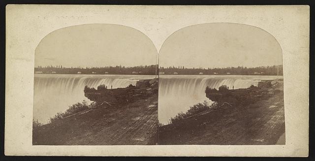 Photo:Niagara Falls Canada Table Rock Horseshoe Falls 1860s Stereo View
