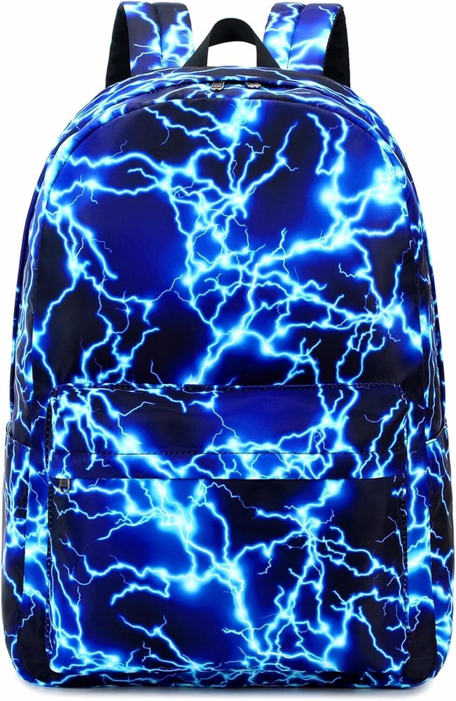 Boy School Backpack Elementary Middle Lightning Bookbag Laptop 1-blue