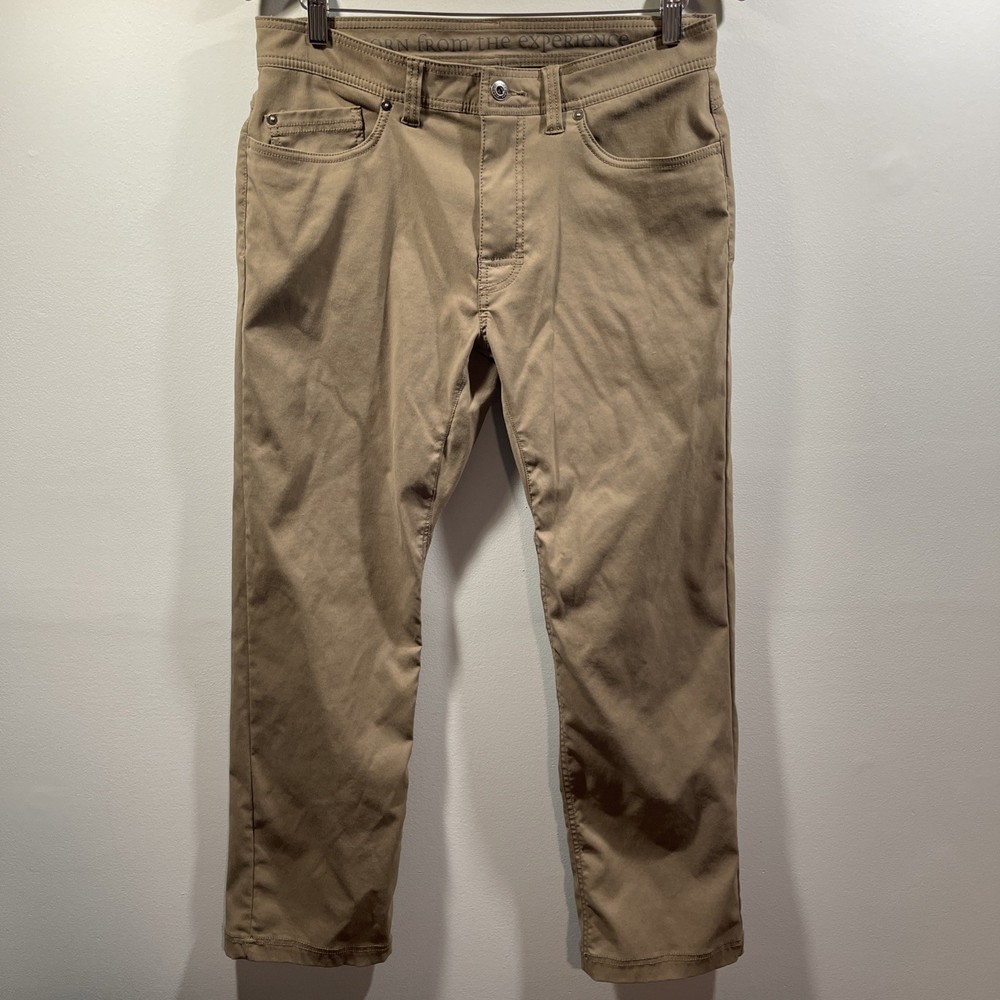 Prana Brion II Pant Mens 32x30 Hiking Stretch Slim Fit Brown Pants Stretch